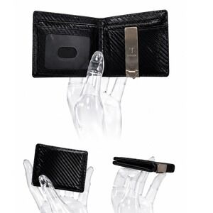 Tocode Mens Carbon Fiber Bifold Wallet with Metal Money Clip NWOT SKUM085